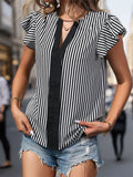 CONTRAST COLOR VERTICAL STRIPE STITCHING SHIRT