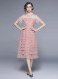 RETRO LACE GAUZE CAKE DRESS