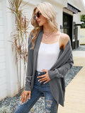 STYLISH LOOSE KNIT CARDIGAN SOLID COLOR LONG SLEEVES SWEATER