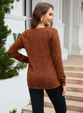 FASHION CASUAL LONG-SLEEVED ROUND NECK PULLOVER SWEATER