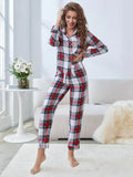 FASHION TOP PANT CONTRAST COLOR HOME SUIT