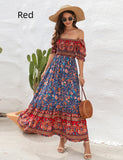 BOHEMIAN BEACH PRINT HOLIDAY LONG DRESS