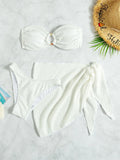 TUBE TOP THREE-PIECE BEACH BIKINI