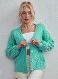 STYLISH SOLID COLOR CARDIGAN TWIST SWEATER COAT