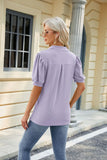 SOLID COLOR LAPEL LOOSE SHORT SLEEVE T-SHIRT