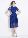 SLIM LACE SHORT SLEEVE DRESS