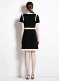 FASHION RETRO SHORT-SLEEVED V-NECK DRESS