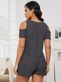 FASHION SUMMER POLKA-DOT SHORT SLEEVE TWO-PIECE SUIT