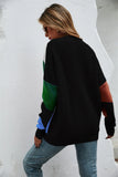 Spliced Knit Sweater Coat