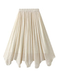 THIN COTTON AND LINEN IRREGULAR HIGH WAIST SKIRT