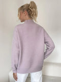 FASHION SOLID COLOR LOOSE CASUAL SWEATER
