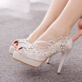 11 CM FISHMOUTH STILETTO SANDALS WEDDING SHOES