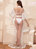 FASHION SEXY GAUZE PERSPECTIVE LACE ROBE