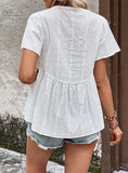 SUMMER V-NECK STITCHING SHIRT