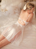 FASHION SATIN ICE SILK STRAPS NIGHTDRESS