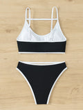 CONTRASTING SEXY OPENWORK BIKINI