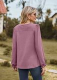 SPLICED ROUND NECK LONG SLEEVE T-SHIRT