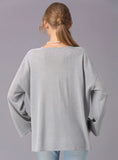 FASHION V-NECK LONG-SLEEVED SOLID COLOR SWEATER