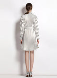 STRIPED LONG-SLEEVED IRREGULAR SHIRT DRESS