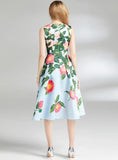 RETRO SLIM SLEEVELESS PRINTED DRESS