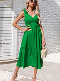 LEISURE HOLIDAY BEACH V-NECK DRESS