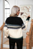 FASHION JACQUARD RETRO LONG-SLEEVED KNITTED PULLOVER SWEATER