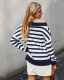 CLASSY V-NECK STRIPED WARM SWEATER