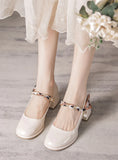 WOMEN RETRO THICK HEEL SHOES