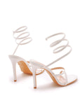 FISH MOUTH THIN STRAP HIGH-HEELED SANDALS