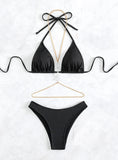 SEXY HALTER PENETRATING DIAMOND BEACH BIKINI