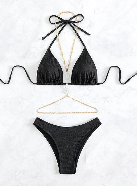 SEXY HALTER PENETRATING DIAMOND BEACH BIKINI