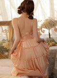 FASHION PERSPECTIVE LACE SATIN SUSPENDER NIGHTDRESS