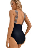LEOPARD PRINT BACKLESS ONE-PIECE SWIMSUIT