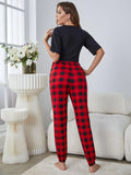FASHION SHORT-SLEEVED PLAID HOME SUIT