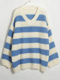 CLASSY AUTUMN AND WINTER FASHION STRIPED TOP SWEATER