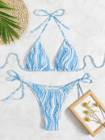 SEXY PRINT BACKLESS BEACH BIKINI