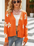 FASHION AUTUMN AND WINTER LOOSE CARDIGAN PRINT SWEATER