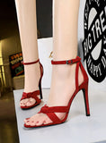 ULTRA-HIGH HEEL SUEDE SANDALS