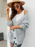 FASHION LOOSE V-NECK SWEATER CARDIGAN COAT