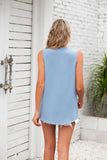 SOLID COLOR V-NECK LOOSE CHIFFON SLEEVELESS VEST