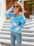 Rainbow Tie-dyed Cardigan Sweater Coat