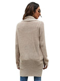 FASHION LONG LARGE LAPELS SWEATER COAT