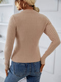 FASHION V-NECK LONG-SLEEVED THIN SWEATER TOP