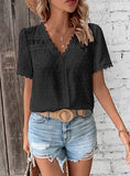 2023V-NECK SOLID COLOR BLOUSE SHIRTS