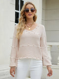 CLASSY LONG-SLEEVED U-NECK KNITTED LOOSE PULLOVER SWEATER