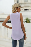 SOLID COLOR CHIFFON SHIRT V-NECK VEST