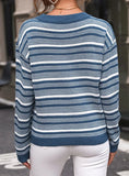 FASHION STRIPED LONG-SLEEVED ROUND NECK SWEATER