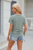 SOLID COLOR ROUND NECK LOOSE SHORT SLEEVE T-SHIRT