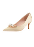 THIN HEELS POINTED PEARL RHINESTONE SHOES
