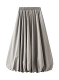 High Waist and Slim Flower Bud Lantern Skirt